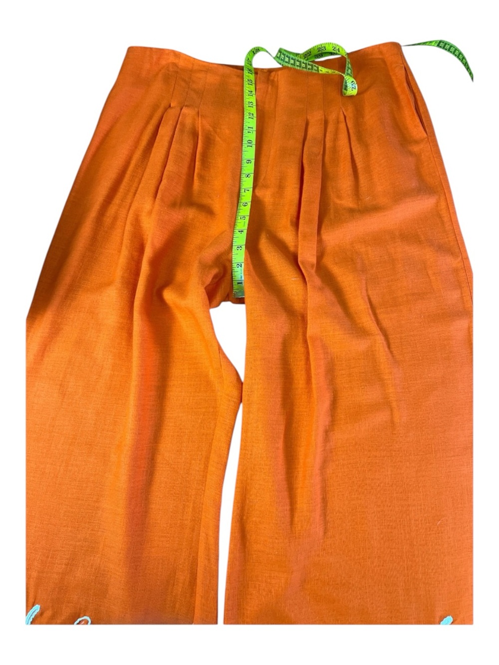 NWT Alex Marie Orange Linen Blend Embroidered Wide Leg Pants Size 18 MSRP 139 - Picture 6 of 8